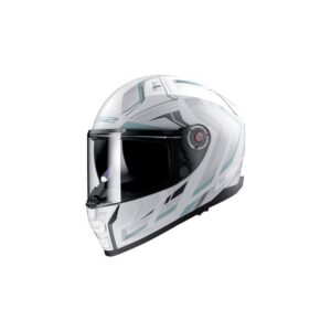 LS2 FF811 Vector II Alizer Casco Integral Moto Blanco-Plata