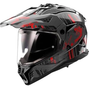 LS2 MX702 Pioneer II Crazy Casco de Motocross Matt Black/Red